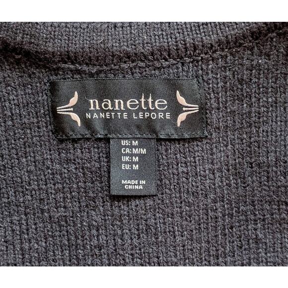 Nanette Lepore Faux Fur & Sweater Luxe Vest Sz Medium Gray Mob Wife Scandi Chic - Picture 8 of 9
